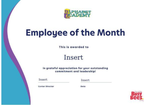 Alphabet Academy EOM Certificate