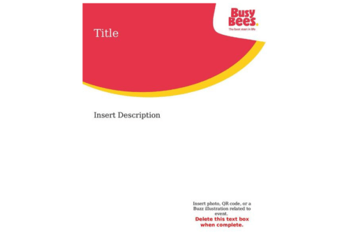 Blank Flyer Template - Busy Bees