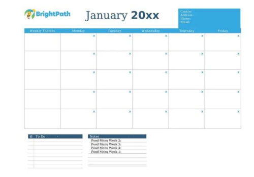 BrightPath (Canada) BLANK Calendar Template