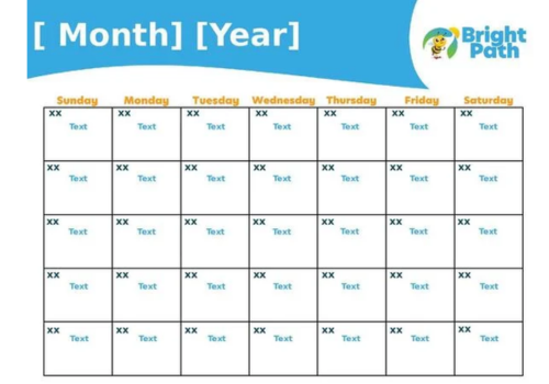 BrightPath Empty Calendar Template