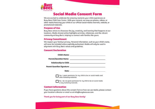 Busy Bees Social Media Consent & Release Forms