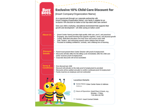 BusyBees Corporate Discount Flyer PPT Template