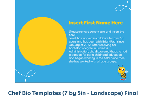 Chef Bio Templates (7 by 5in - Landscape) Final