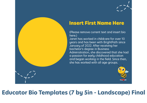 Educator Bio Templates (7 by 5in - Landscape) Final