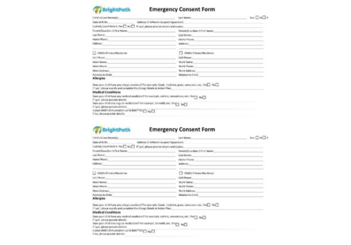 Emergency Cards (Non fillable)