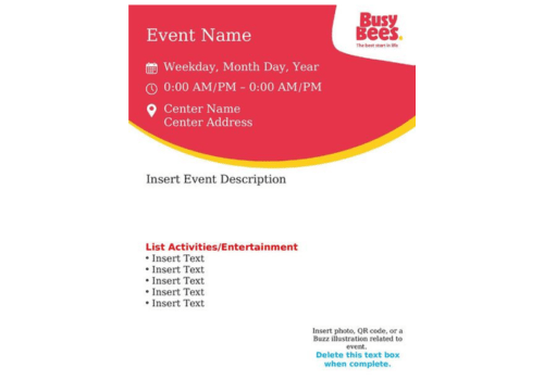 Flyer Template - Busy Bees (8.5 x 11)