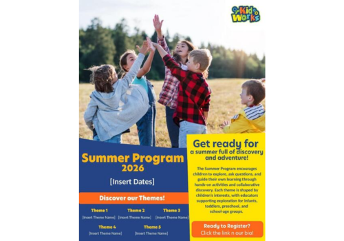 Kid Works Summer Program Social Media Post
