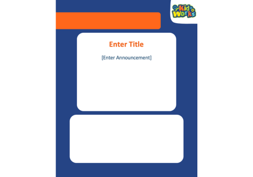 KidWorks Teacher Announcement