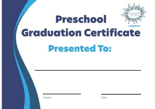 Kids Country graduation certificate