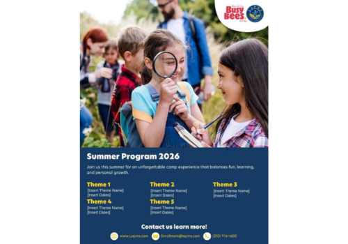 LAPMS Summer Camp Generic Flyer Template 2