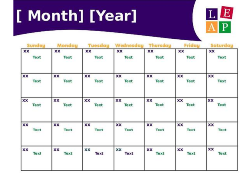 LEAP Empty Calendar Template1