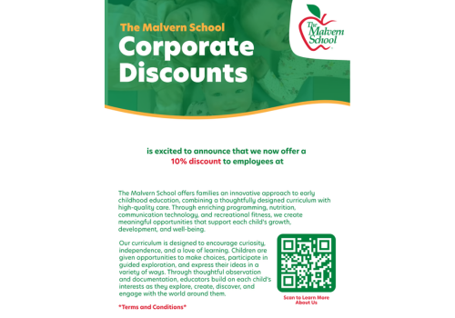 Malvern Corporate Discount Flyers
