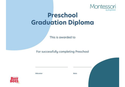 Montessori By BrightPath Graduation Certificate Template