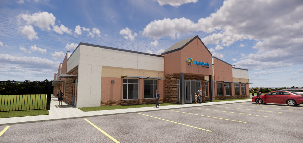 Rendered exterior image of the Busy Bees Palm Valley Child Care Center