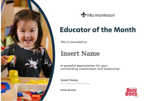 Villa Montessori EduOM Certificate