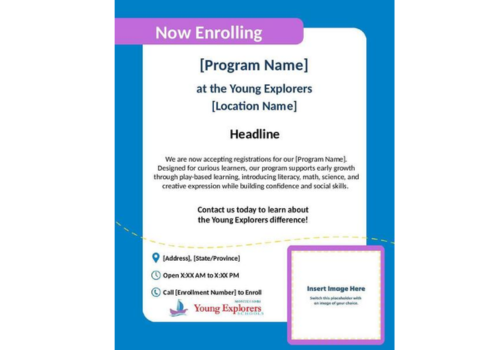 Young Explorers Programs Now Enrolling Social Media Template