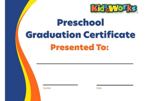 kid works graduation certificate