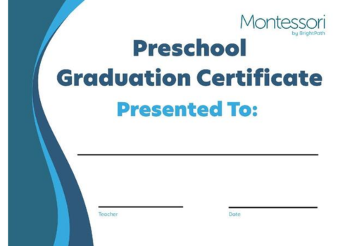 montessori by brightpath graduation certificate