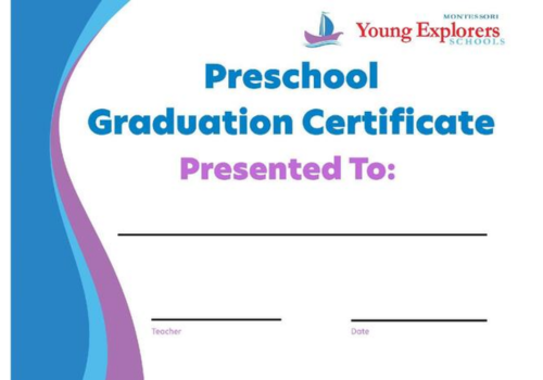 young explorers graduation certificate